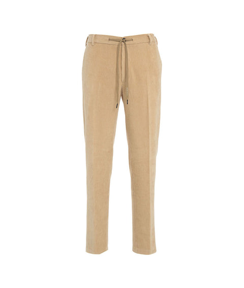 Pantaloni in velluto a coste con coulisse #beige