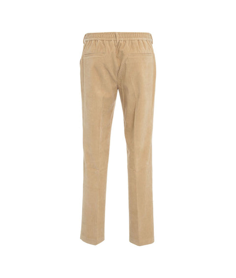 Pantaloni in velluto a coste con coulisse #beige