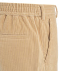 Pantaloni in velluto a coste con coulisse #beige