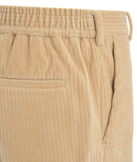 Pantaloni in velluto a coste con coulisse #beige