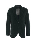 Blazer monopetto in velluto #verde