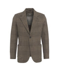 Blazer monopetto in glen check #marrone