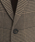 Blazer monopetto in glen check #marrone