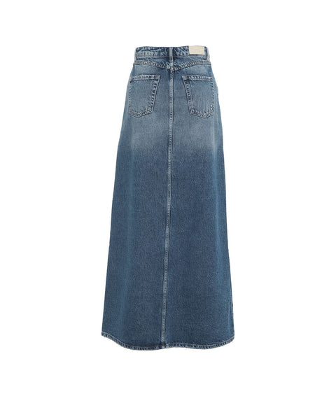 Maxi gonna in denim con spacco 'Lara' #blu