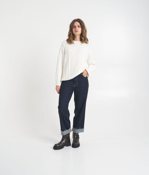 Jeans con orlo a frange 'Jill' #blu