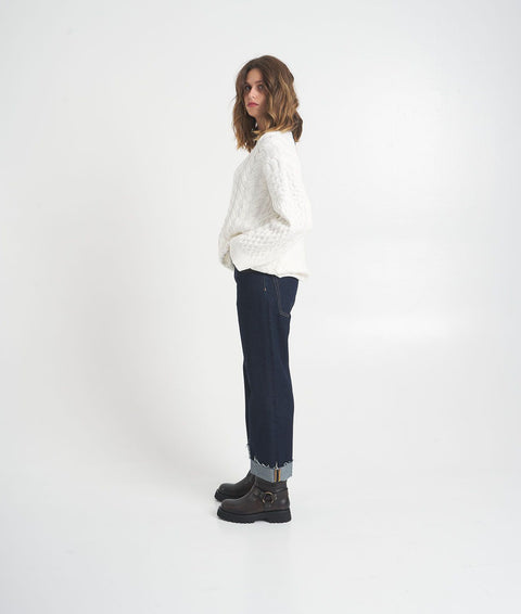 Jeans con orlo a frange 'Jill' #blu