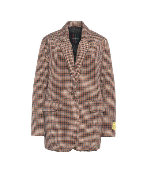 Blazer imbottito pied de poule #beige