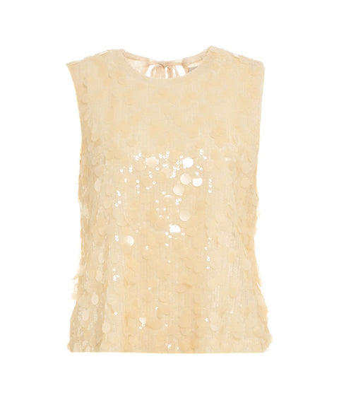 Top in paillettes 'Nunzia' #beige