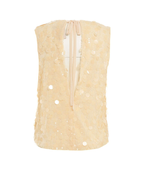 Top in paillettes 'Nunzia' #beige