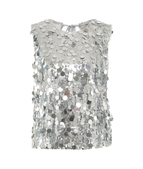 Top in paillettes 'Nunzia' #argento