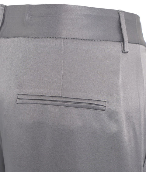 Pantaloni palazzo 'Gabriella' in envers satin #grigio