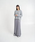 Pantaloni palazzo 'Gabriella' in envers satin #grigio