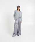 Pantaloni palazzo 'Gabriella' in envers satin #grigio