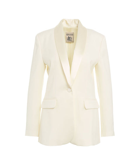 Blazer monopetto 'Mariasole' in lana pettinata #bianco