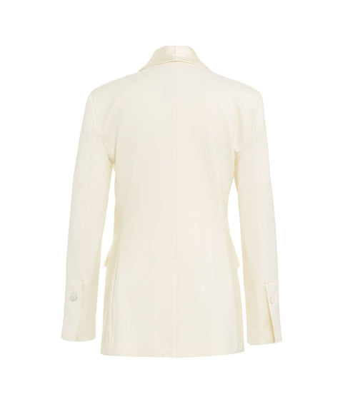 Blazer monopetto 'Mariasole' in lana pettinata #bianco