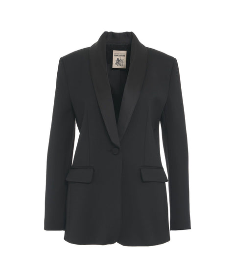 Blazer monopetto 'Mariasole' in lana pettinata #nero