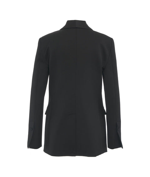 Blazer monopetto 'Mariasole' in lana pettinata #nero