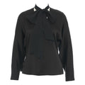 Blusa con dettaglio sciarpa in georgette #nero