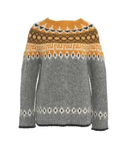 Cardigan con motivo jacquard #grigio