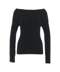 Off-shoulder maglione #nero