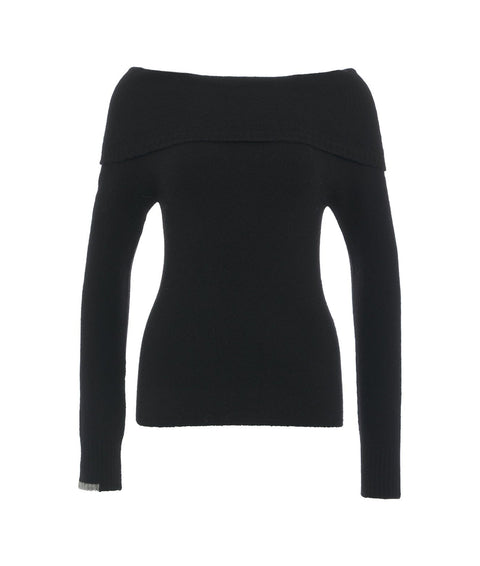 Off-shoulder maglione #nero