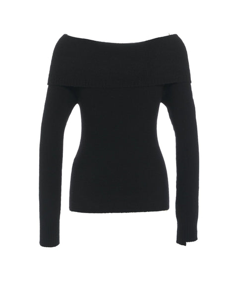 Off-shoulder maglione #nero