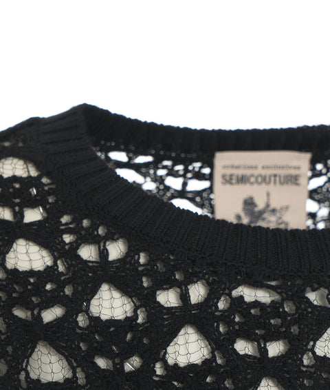 Maglia crochet #nero