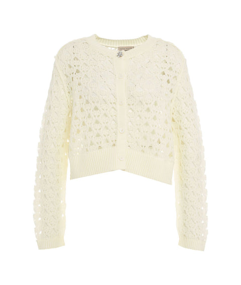 Cardigan crochet #bianco