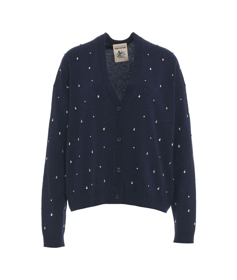 Strick Cardigan mit Strass #blu