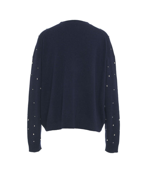 Strick Cardigan mit Strass #blu