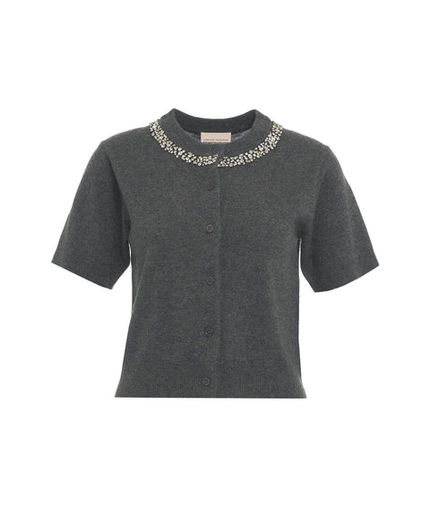 Cardigan in misto cashmere 'Melania' #grigio