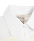 Camicia con inserto in pizzo #bianco