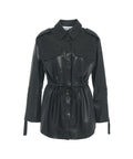 Overshirt in ecopelle #nero