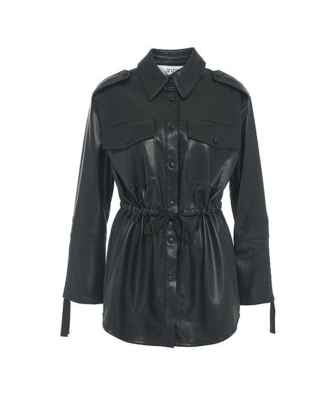 Overshirt in ecopelle #nero