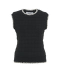 Gilet in maglia con dettagli di cucitura #nero