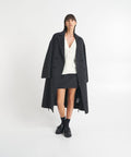 Cappotto in lana pressata #nero