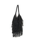 Borsa a tracolla con frange 'Agnese Small' #nero