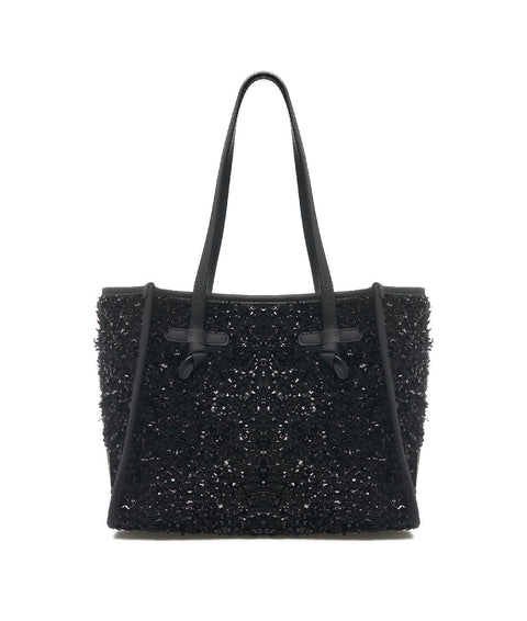 Shopper 'Marcella' in wool-boucle #nero