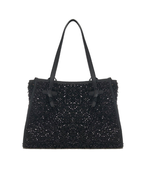 Shopper 'Marcella' in wool-boucle #nero