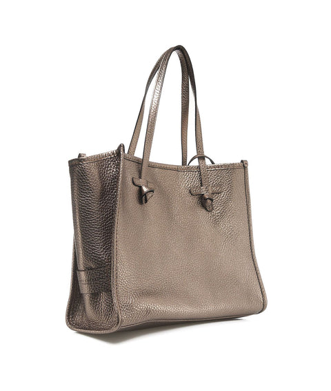 Shopper “Marcella” in pelle double bubble #bronzo