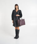 Shopper “Marcella” in pelle double bubble #rosso