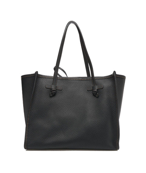 Shopper “Marcella” in pelle double bubble #nero