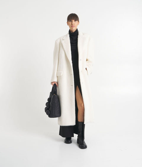 Cappotto 'Bisceglie' in misto lana alpaca #bianco