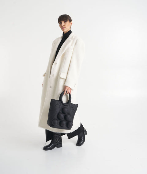 Cappotto 'Bisceglie' in misto lana alpaca #bianco