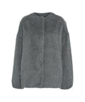 Giacca di pelliccia in misto alpaca suri #grigio