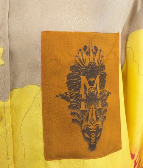 Blusa in seta con stampa floreale #giallo