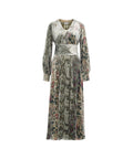 Maxi abito in velluto con stampa floreale #multicolore