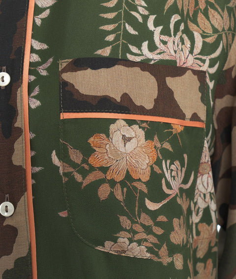 Blusa in seta con stampa floreale #verde