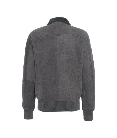 Giacca bomber in montone 'Mesv' #grigio