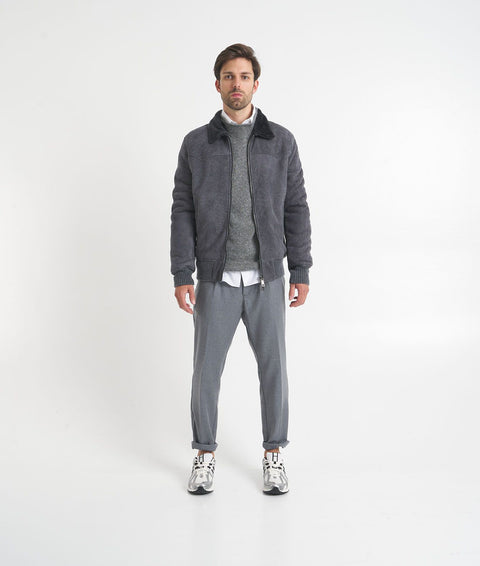 Giacca bomber in montone 'Mesv' #grigio